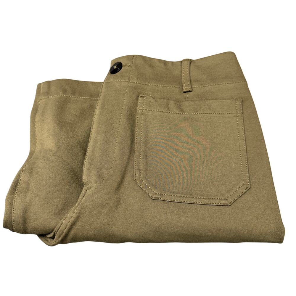 Maeve Colette Pants Womens 30 Olive Green Wide Leg Crop Anthropologie Ponte Knit - Picture 2 of 9